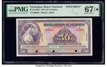Nicaragua Banco Nacional 50 Cordobas 1945 Pick 96s2 Specimen PMG Superb Gem Unc 67 EPQ S. Cancelled with 3 punch holes. 

HID09801242017

© 2020 Herit...