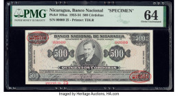 Nicaragua Banco Nacional 500 Cordobas 1954 Pick 105as Specimen PMG Choice Uncirculated 64. 

HID09801242017

© 2020 Heritage Auctions | All Rights Res...