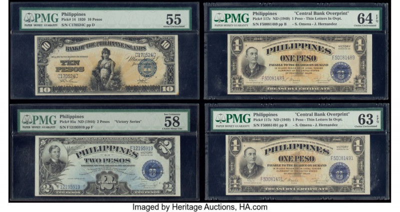 Philippines Bank of the Philippine Islands 10; 2; 1 (2) Pesos (1920-1949) Pick 1...