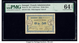 Senegal Gouvernment General de l'Afrique Occidentale Francaise 0.50 Franc 11.2.1917 Pick 1b PMG Choice Uncirculated 64 EPQ. 

HID09801242017

© 2020 H...