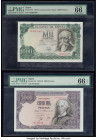 Spain Banco de Espana 1000; 5000 Pesetas 17.9.1971 (ND 1974); 6.2.1976 Pick 154; 155 Two Examples PMG Gem Uncirculated 66 EPQ (2). 

HID09801242017

©...