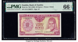 Zambia Bank of Zambia 50 Ngwee ND (1969) Pick 9a PMG Gem Uncirculated 66 EPQ. PMG misattributes the Pick number and date on the holder.

HID0980124201...