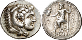 Imperio Macedonio. Alejandro III, Magno (336-323 a.C.). Arados. Tetradracma. (S. 6720 var) (MJP. 3320a). 16,76 g. MBC+.
