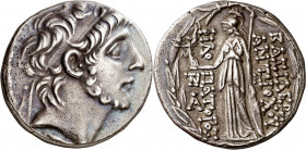 Imperio Seléucida. Antioco IX, Kyzikenos (114-95 a.C.). Antioquía ad Orontem. Tetradracma. (S. 7160 var) (CNG. IX, 1228i). 16,11 g. MBC+.