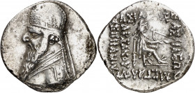 Imperio Parto. Mithradates II (123-88 a.C.). Dracma. (S. 7372). 4,10 g. MBC/MBC+.