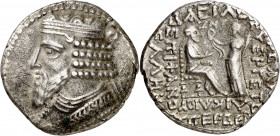 Imperio Parto. (45-46 d.C.). Gotarzes II (40-51 d.C.). Tetradracma. (S.GIC 5791 var) (Mitchiner A. & C. W. 642 var). 14,39 g. MBC+.