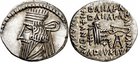 Imperio Parto. Vologases III (105-147 d.C.). Ecbatana. Dracma. (S.GIC 5831) (Mitchiner A. & C. W. 673). Ex Áureo 03/03/1999, nº 3055. 3,79 g. EBC.