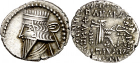 Imperio Parto. Mithradates IV (140 d.C.). Ecbatana. Dracma. (S.GIC 5850 sim) (Mitchiner A. & C. W. 682). 3,75 g. MBC+.
