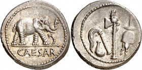(49 a.C.). Julio César. Denario. (Spink 1399) (S. 49) (Craw. 443/1). 3,86 g. EBC-.