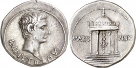 (19-18 a.C.). Octavio Augusto. Pérgamo. Cistóforo. (Spink 1589) (S. 202) (RIC. 507). 11,86 g. EBC-.