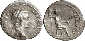 (después 16 d.C.). Tiberio. Denario. (Spink 1763) (S. 16) (RIC. 26). 3,26 g. MBC/MBC-.