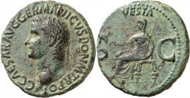 (37-38 d.C.). Calígula. As. (Spink 1803) (Co. 27) (RIC. 38). Pátina verde. 10,15 g. MBC+.