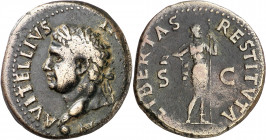 (69 d.C.). Vitelio. Tarraco. As. (Spink 2218) (Co. 75) (RIC. 43) (ACIP. 4252). 9,58 g. MBC-.