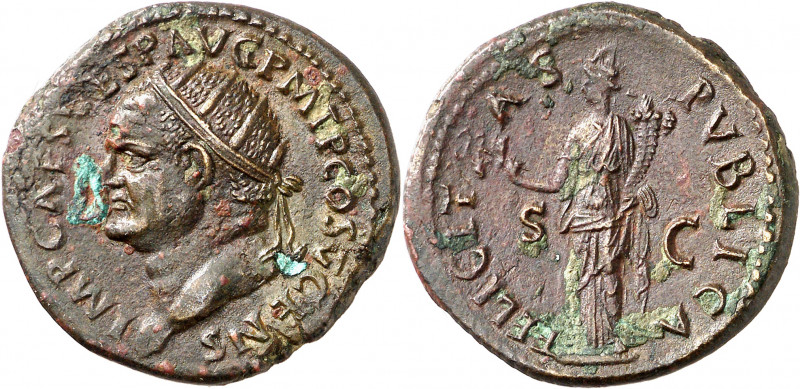 (74 d.C.). Vespasiano. Dupondio. (Spink 2346) (Co. 152) (RIC. 716). Oxidaciones....