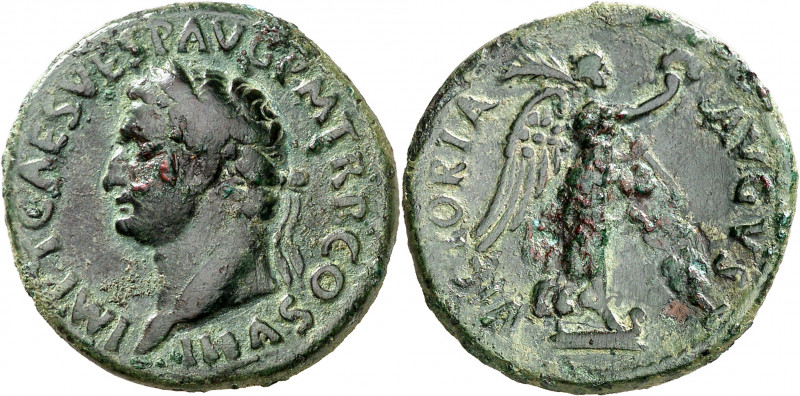 (80-81 d.C.). Tito. As. (Spink 2552 var) (Co. 367) (RIC. 249). Pequeñas incrusta...