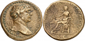 (107 d.C.). Trajano. Sestercio. (Spink 3199) (Co. 485) (RIC. 515). 26,99 g. MBC+.