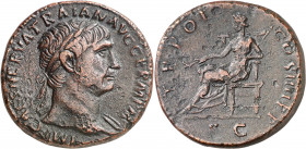 (101 d.C.). Trajano. Sestercio. (Spink 3214 var) (Co. 636) (RIC. 432). 24,52 g. MBC.