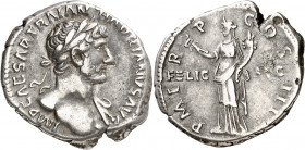 (119-120 d.C.). Adriano. Denario. (Spink 3487) (S. 601) (RIC. 207). 3,52 g. MBC.