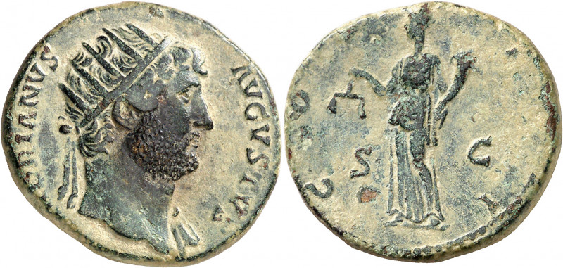 (125-127 d.C.). Adriano. Dupondio. (Spink 3657 var) (Co. 386) (RIC. 832). 10,63 ...