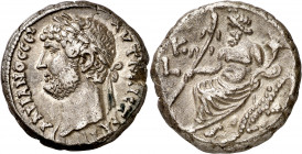 (135-136 d.C.). Adriano. Alejandría. Tetradracma de vellón. (Spink 3740 var) (Kampmann-Ganschow 32.698) 13,30 g. MBC+.