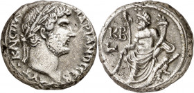 (137-138 d.C.). Adriano. Alejandría. Tetradracma de vellón. (Spink 3740 var) (Kampmann-Ganschow 32.767). Ex Áureo 01/07/1999, nº 83. 13,19 g. MBC+....