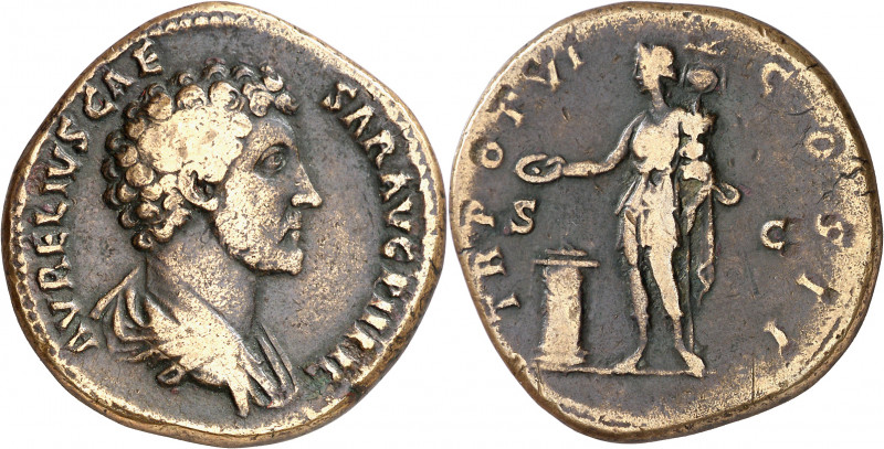 (151-152 d.C.). Marco Aurelio. Sestercio. (Spink 4813) (Co. 648) (RIC. 1302A). 2...