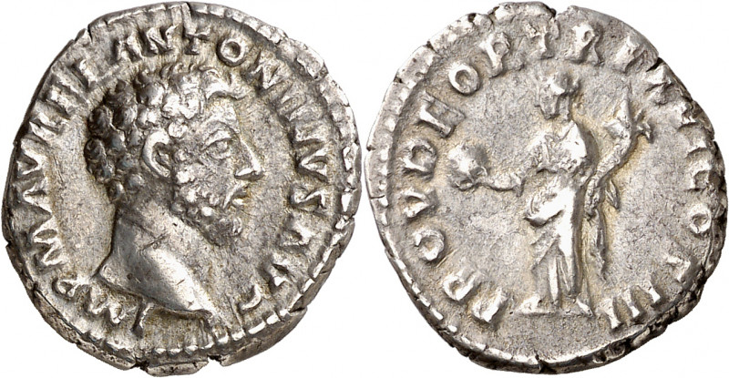 (162 d.C.). Marco Aurelio. Denario. (Spink 4925 var) (S. 519) (RIC. 50). 3,35 g....