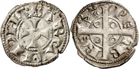 Pere I (1196-1213). Barcelona. Òbol. (Cru.V.S. 301) (Cru.C.G. 2110). 0,45 g. MBC+.