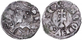 Jaume II (1291-1327). Zaragoza. Dinero jaqués. (Cru.V.S. 364) (Cru.C.G. 2182). 0,85 g. MBC-.
