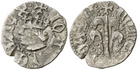 Joan II (1458-1479). Perpinyà. Diner. (Cru.V.S. 952) (Cru.C.G. 2991). Ex Colección Crusafont 27/10/2011, nº 564. Escasa. 0,83 g. MBC.