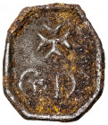 Barcelona. Sant Joan de Jerusalem. Pellofa. (Cru.L. 1157). Valor: 6 Ds. Oxidaciones. Escasa. Hojalata. 0,22 g. BC+.