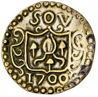 1700. Barcelona. Sant Sever. Pellofa. (Cru.L. 1296). Valor: SOV. Escasa. Latón. 0,61 g. MBC-.