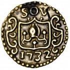 1732. Barcelona. Sant Sever. Pellofa. (Cru.L. 1297). Valor: SOV. Manchita. Latón. 0,56 g. MBC+.