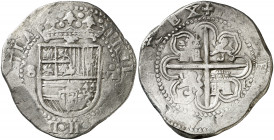 s/d. Felipe II. Sevilla. F. 8 reales. (AC. 723). Muy rara. 27 g. MBC.