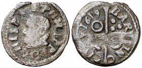 1619. Felipe III. Barcelona. 1 diner. (AC. 15) (Cru.C.G. 4347g). Escasa. 0,66 g. BC+.