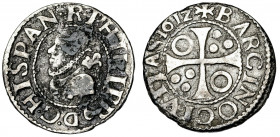1612. Felipe III. Barcelona. 1/2 croat. (AC. 375). Oxidaciones. 1,51 g. BC+/MBC-.