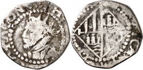 s/d. Felipe III. Mallorca. 1/2 ral. (AC. 387) (Cru.C.G. 4357). 1,20 g. BC+.