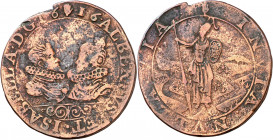 1616. Alberto e Isabel. Amberes. Jetón. (D. 3726). Expedición de Juliers a Prusia. 4,71 g. MBC-.