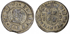 1663. Felipe IV. Madrid. S. 8 maravedís. (AC. 367) (J.S. M-425). 1,95 g. MBC-.