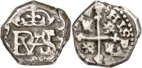 1651. Felipe IV. (Madrid). 1/2 real. (AC. 551). La fecha está recitificada. Escasa. 1,56 g. MBC-.