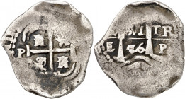 1656. Felipe IV. Potosí. E. 1 real. (AC. 758). 2,35 g. BC+.
