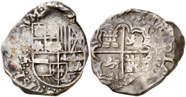 (1636). Felipe IV. Potosí. . 2 reales. (AC. 904). Ex Áureo 27/01/1994, nº 619. Ex Colección Balsach. Escasa. 6,80 g. MBC-.