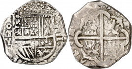 1651. Felipe IV. Toledo. Y. 4 reales. (AC. 1222). Fecha parcialmente visible. Rara. 13,86 g. MBC-.
