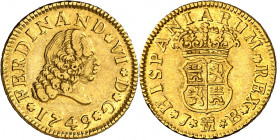 1749. Fernando VI. Madrid. JB. 1/2 escudo. (AC. 551). 1,77 g. MBC.