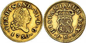 1759. Fernando VI. Madrid. J. 1/2 escudo. (AC. 566). 1,78 g. MBC-.