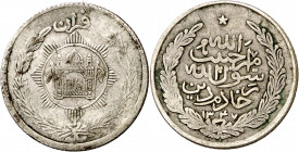 Afganistán. 1918. 1/2 rupia. (Kr. 852). AG. 4,74 g. MBC.