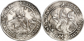 Alemania. Sajonia-Old-Altenburg. 1625. Juan Felipe I. 1 taler. (Kr. 301). Golpecitos. Rara. AG. 28,82 g. MBC.