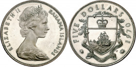 Bahamas. 1970. Isabel II. 5 dólares. (Kr. 10). AG. 42,89 g. S/C.