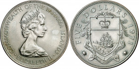 Bahamas. 1971. Isabel II. FM (Franklin Mint). 5 dólares. (Kr. 24). AG. 41,78 g. S/C.