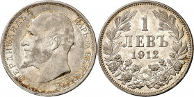 Bulgaria. 1912. Fernando I. 1 lev. (Kr. 31). AG. 4,99 g. EBC-/EBC.